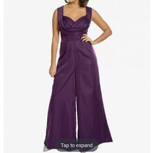 Lindy bop Olisa deep purple jumpsuit size 14